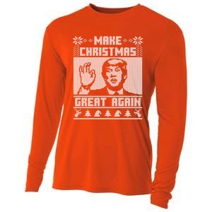 Make Christmas Great Again Trump Ugly Christmas Sweater Cool Gift Cooling Performance Long Sleeve Crew