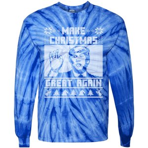 Make Christmas Great Again Trump Ugly Christmas Sweater Cool Gift Tie-Dye Long Sleeve Shirt