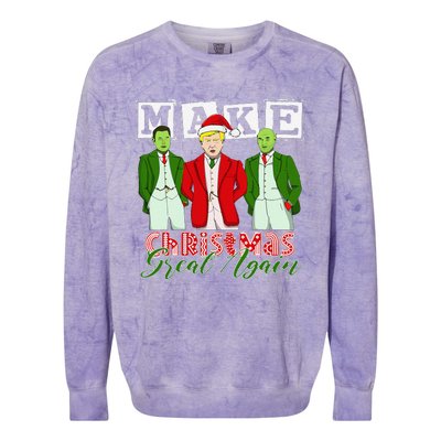 Make Christmas Great Again – Funny Trump Christmas Trio Elon Colorblast Crewneck Sweatshirt