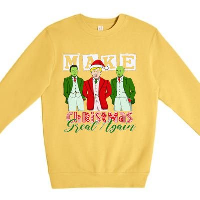 Make Christmas Great Again – Funny Trump Christmas Trio Elon Premium Crewneck Sweatshirt