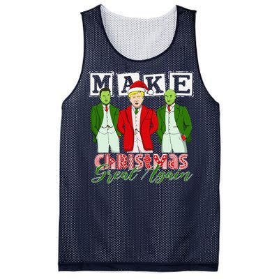 Make Christmas Great Again – Funny Trump Christmas Trio Elon Mesh Reversible Basketball Jersey Tank