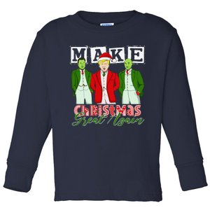 Make Christmas Great Again – Funny Trump Christmas Trio Elon Toddler Long Sleeve Shirt