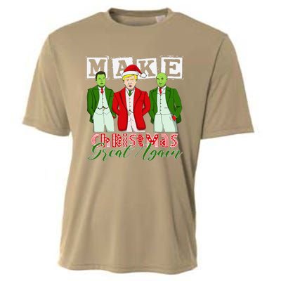 Make Christmas Great Again – Funny Trump Christmas Trio Elon Cooling Performance Crew T-Shirt