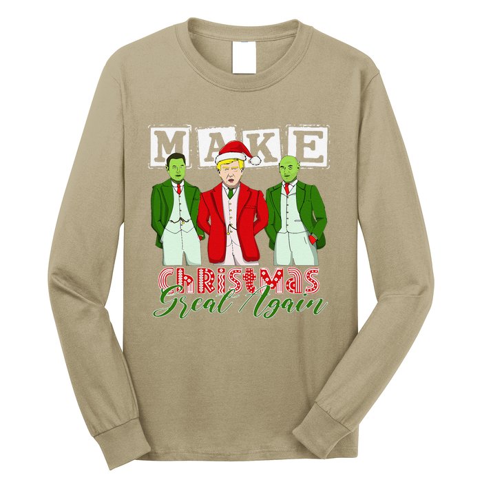 Make Christmas Great Again – Funny Trump Christmas Trio Elon Long Sleeve Shirt