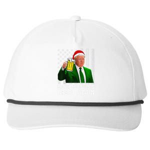 Make Christmas Great Again Beer Drinking Xmas Trump Snapback Five-Panel Rope Hat