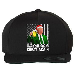 Make Christmas Great Again Beer Drinking Xmas Trump Wool Snapback Cap