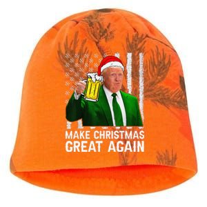 Make Christmas Great Again Beer Drinking Xmas Trump Kati - Camo Knit Beanie