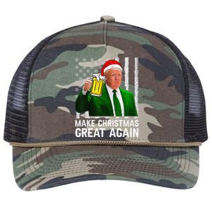 Make Christmas Great Again Beer Drinking Xmas Trump Retro Rope Trucker Hat Cap