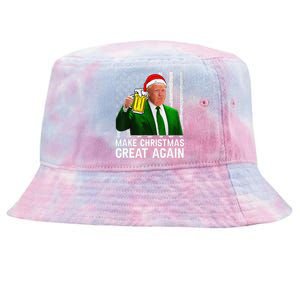 Make Christmas Great Again Beer Drinking Xmas Trump Tie-Dyed Bucket Hat