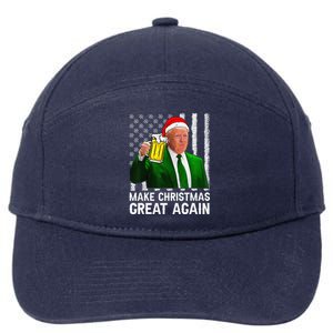 Make Christmas Great Again Beer Drinking Xmas Trump 7-Panel Snapback Hat