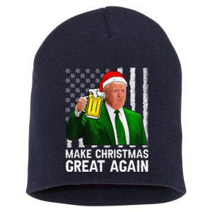 Make Christmas Great Again Beer Drinking Xmas Trump Short Acrylic Beanie