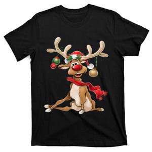 Merry Christmas Gifts For Him Funny Reindeer Gift T-Shirt