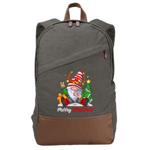 Merry Christmas Gnome Family Christmass For Cotton Canvas Backpack