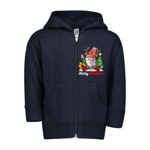 Merry Christmas Gnome Family Christmass For Toddler Zip Fleece Hoodie