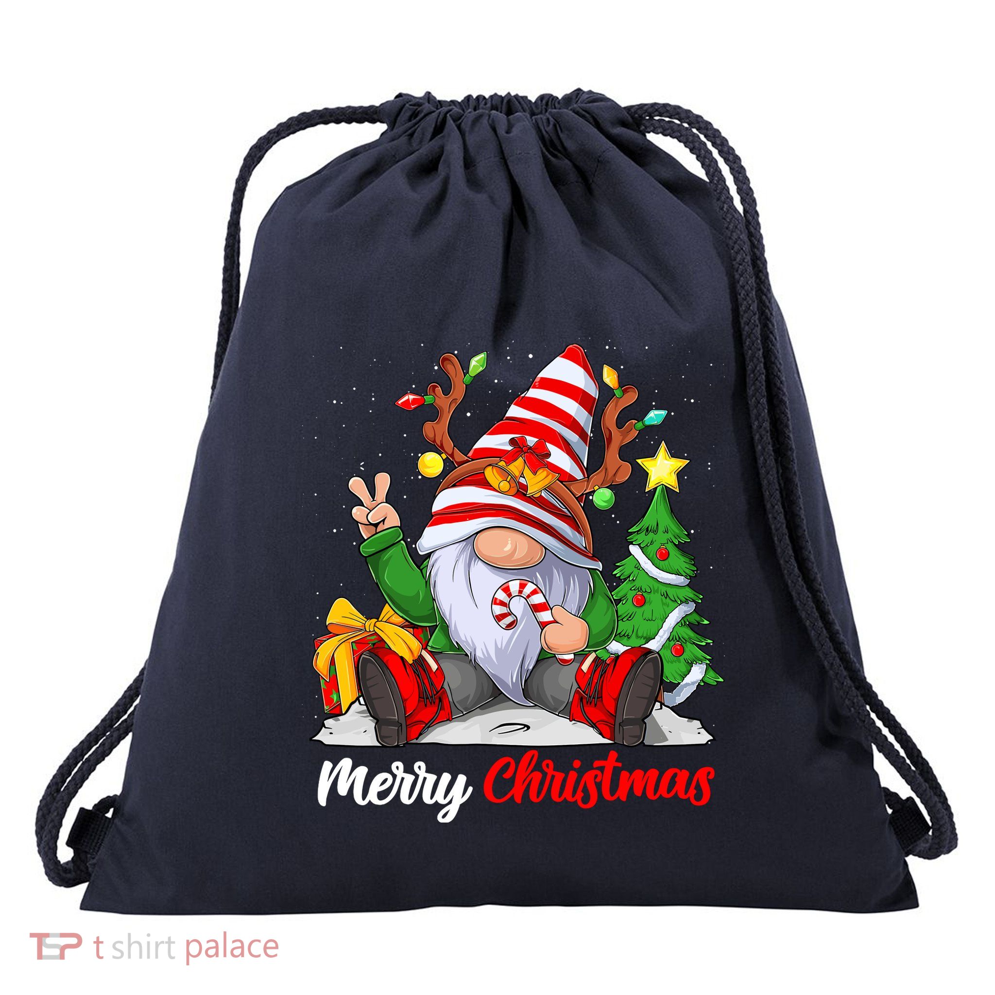 Merry Christmas Gnome Family Christmass For Drawstring Bag