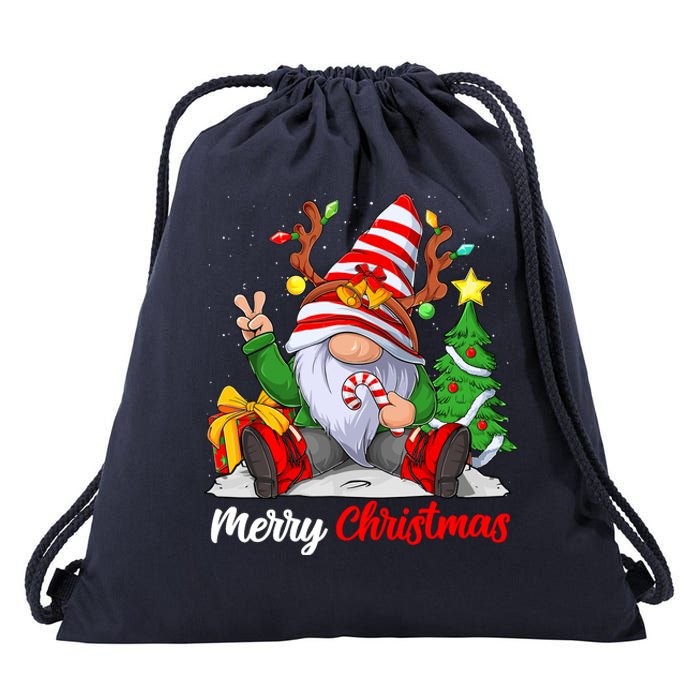 Merry Christmas Gnome Family Christmass For Drawstring Bag