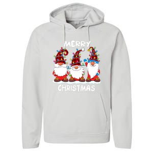 Merry Christmas Gnomes Lover Xmas Funny Santa Xmas Holiday Performance Fleece Hoodie