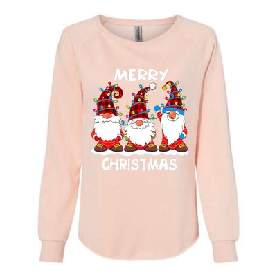 Merry Christmas Gnomes Lover Xmas Funny Santa Xmas Holiday Womens California Wash Sweatshirt