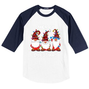 Merry Christmas Gnomes Lover Xmas Funny Santa Xmas Holiday Baseball Sleeve Shirt