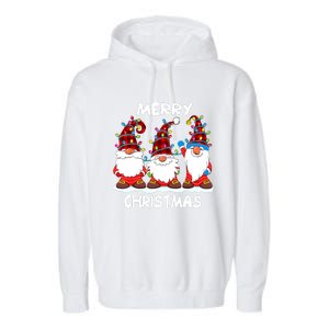 Merry Christmas Gnomes Lover Xmas Funny Santa Xmas Holiday Garment-Dyed Fleece Hoodie