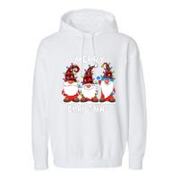 Merry Christmas Gnomes Lover Xmas Funny Santa Xmas Holiday Garment-Dyed Fleece Hoodie