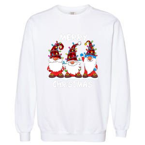 Merry Christmas Gnomes Lover Xmas Funny Santa Xmas Holiday Garment-Dyed Sweatshirt