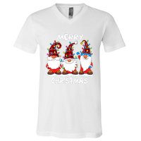 Merry Christmas Gnomes Lover Xmas Funny Santa Xmas Holiday V-Neck T-Shirt