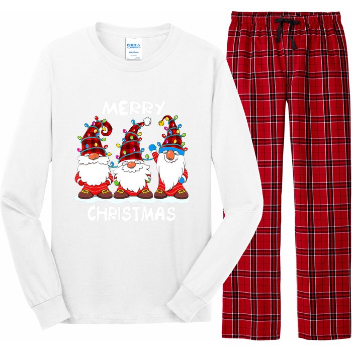 Merry Christmas Gnomes Lover Xmas Funny Santa Xmas Holiday Long Sleeve Pajama Set