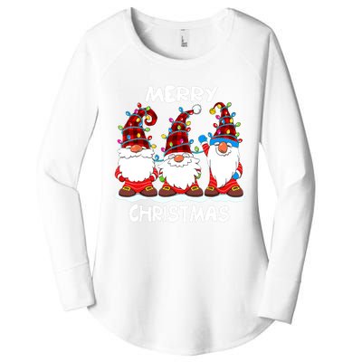 Merry Christmas Gnomes Lover Xmas Funny Santa Xmas Holiday Women's Perfect Tri Tunic Long Sleeve Shirt