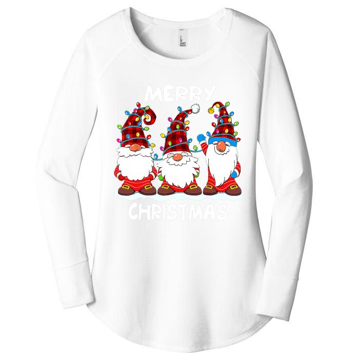 Merry Christmas Gnomes Lover Xmas Funny Santa Xmas Holiday Women's Perfect Tri Tunic Long Sleeve Shirt