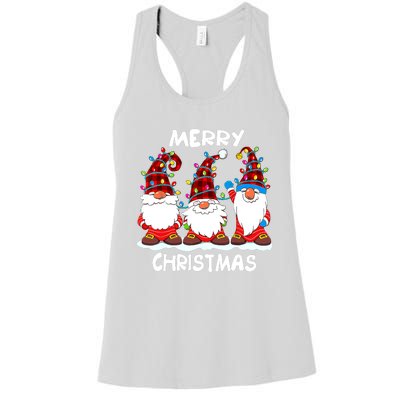 Merry Christmas Gnomes Lover Xmas Funny Santa Xmas Holiday Women's Racerback Tank