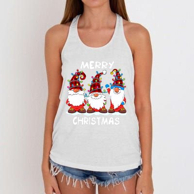 Merry Christmas Gnomes Lover Xmas Funny Santa Xmas Holiday Women's Knotted Racerback Tank