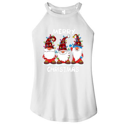 Merry Christmas Gnomes Lover Xmas Funny Santa Xmas Holiday Women's Perfect Tri Rocker Tank