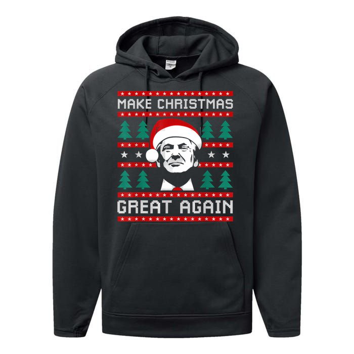 Make Christmas Great Again Trump Performance Fleece Hoodie