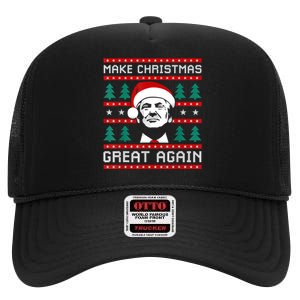 Make Christmas Great Again Trump High Crown Mesh Back Trucker Hat