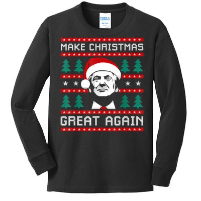 Make Christmas Great Again Trump Kids Long Sleeve Shirt