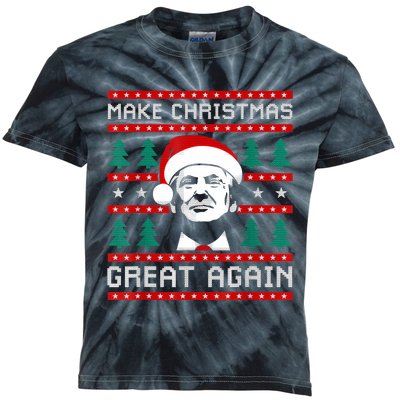 Make Christmas Great Again Trump Kids Tie-Dye T-Shirt