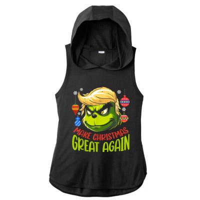 Make Christmas Great Again Donald Trump Xmas Funny Gift Ladies PosiCharge Tri-Blend Wicking Draft Hoodie Tank