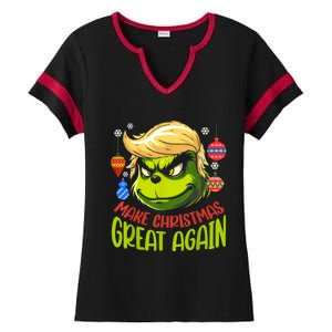 Make Christmas Great Again Donald Trump Xmas Funny Gift Ladies Halftime Notch Neck Tee