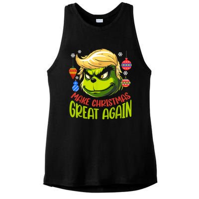 Make Christmas Great Again Donald Trump Xmas Funny Gift Ladies PosiCharge Tri-Blend Wicking Tank