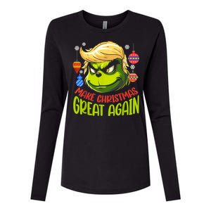 Make Christmas Great Again Donald Trump Xmas Funny Gift Womens Cotton Relaxed Long Sleeve T-Shirt