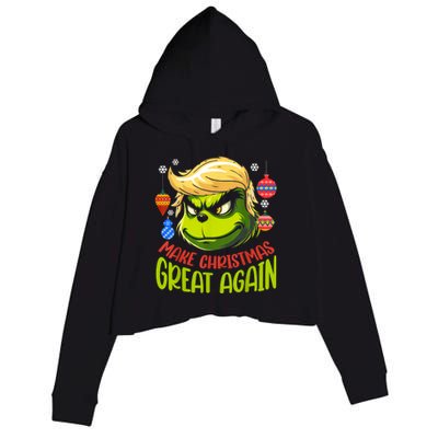 Make Christmas Great Again Donald Trump Xmas Funny Gift Crop Fleece Hoodie