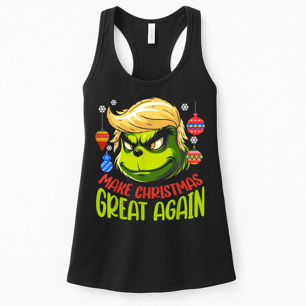 Make Christmas Great Again Donald Trump Xmas Funny Gift Womens Tank Top