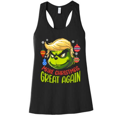 Make Christmas Great Again Donald Trump Xmas Funny Gift Women's Racerback Tank