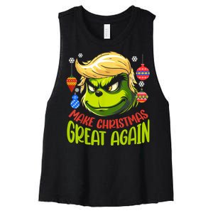 Make Christmas Great Again Donald Trump Xmas Funny Gift Women's Racerback Cropped Tank