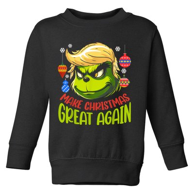 Make Christmas Great Again Donald Trump Xmas Funny Gift Toddler Sweatshirt