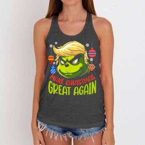 Make Christmas Great Again Donald Trump Xmas Funny Gift Women's Knotted Racerback Tank