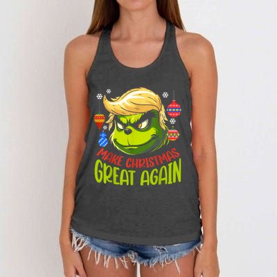 Make Christmas Great Again Donald Trump Xmas Funny Gift Women's Knotted Racerback Tank