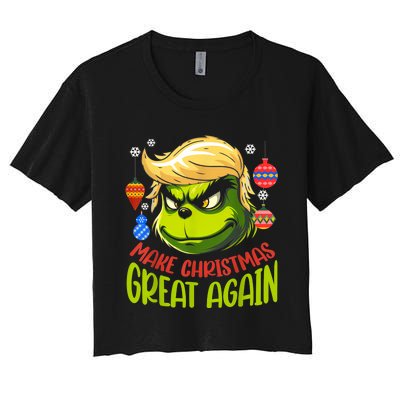 Make Christmas Great Again Donald Trump Xmas Funny Gift Women's Crop Top Tee