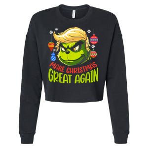 Make Christmas Great Again Donald Trump Xmas Funny Gift Cropped Pullover Crew